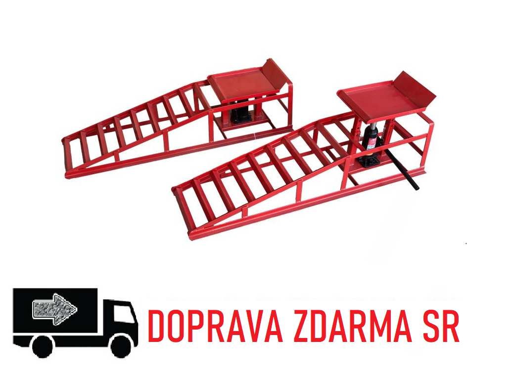 REDTOOL Nájazdové rampy 2T, pár - 2ks + hydraulické zdviháky