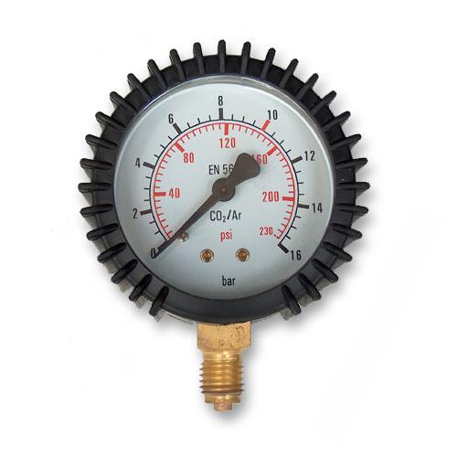 Manometer Argon/CO2 16 Bar - 1/4" 63 mm