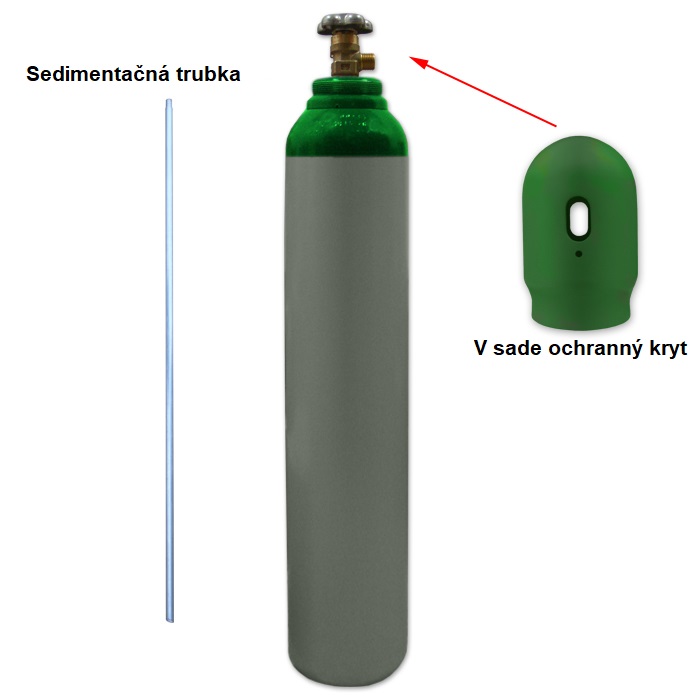 Fľaša CO2/argón mix 10l plná 200 Bar s sedimentačnou trubkou 